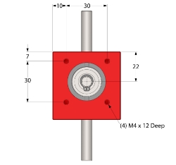 Drawing of Spiral Bevel Gearbox shaft input and output compact design made by Ondrives Precision Gears and Gearboxes