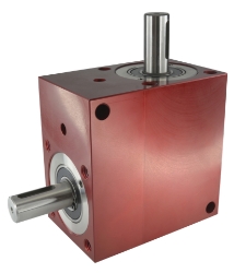 Spiral Bevel Gearbox shaft input and output compact design made by Ondrives Precision Gears and Gearboxes