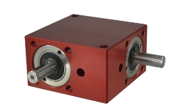 Spiral Bevel Gearbox shaft input and output compact design made by Ondrives Precision Gears and Gearboxes