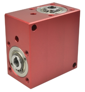 Spiral Bevel Gearbox bore  input and output compact design made by Ondrives Precision Gears and Gearboxes