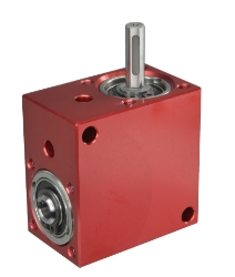 Spiral Bevel Gearbox bore or shaft input and output compact design made by Ondrives Precision Gears and Gearboxes