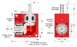 Drawing of Spiral Bevel Gearbox bore or shaft input and output compact design made by Ondrives Precision Gears and Gearboxes