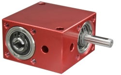 Spiral Bevel Gearbox bore or shaft input and output compact design made by Ondrives Precision Gears and Gearboxes