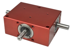 Spiral Bevel Gearbox shaft input and output compact design made by Ondrives Precision Gears and Gearboxes