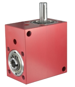 Spiral Bevel Gearbox bore or shaft input and output compact design made by Ondrives Precision Gears and Gearboxes