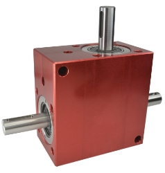 Spiral Bevel Gearbox shaft input and output compact design made by Ondrives Precision Gears and Gearboxes