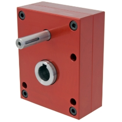 Parallel offset gear reducer shaft input, output bore compact design made by Ondrives Precision Gears and Gearboxes
