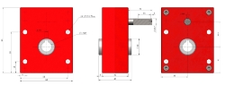 Parallel offset gear reducer shaft input, output bore compact design made by Ondrives Precision Gears and Gearboxes