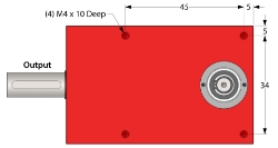 Drawing of Gearbox shaft input and output compact design made by Ondrives Precision Gears and Gearboxes