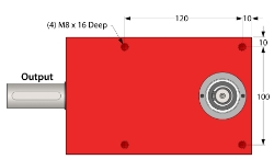 Drawing of Gearbox shaft input and output compact design made by Ondrives Precision Gears and Gearboxes