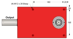 Drawing of Gearbox shaft input and output compact design made by Ondrives Precision Gears and Gearboxes