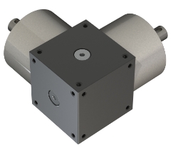 Spiral Bevel Cube Gearbox from Ondrives UK precision gear and gearbox manufacturer