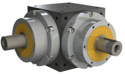 Spiral Bevel Cube Gearbox from Ondrives UK precision gear and gearbox manufacturer