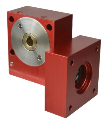 Wormwheel gearbox bore input interface with bore output made by Ondrives Precision Gears and Gearboxes