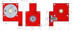 Drawing of Wormwheel gearbox bore input with bore output made by Ondrives Precision Gears and Gearboxes