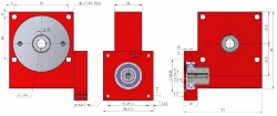 Drawing of Wormwheel gearbox bore input with bore output made by Ondrives Precision Gears and Gearboxes